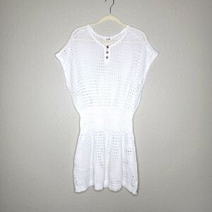Aolro Womens White Crochet Swimsuit Cover Up Size XXL